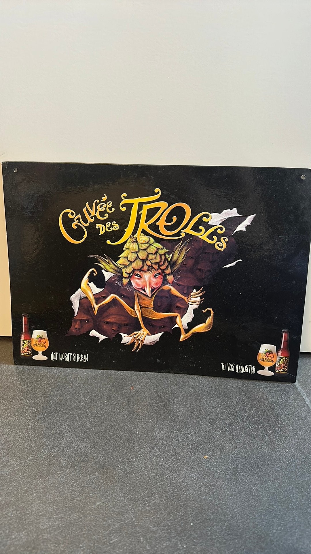 Cuvée des trolls Reclamebord, Collections, Enlèvement ou Envoi, Comme neuf, Panneau publicitaire