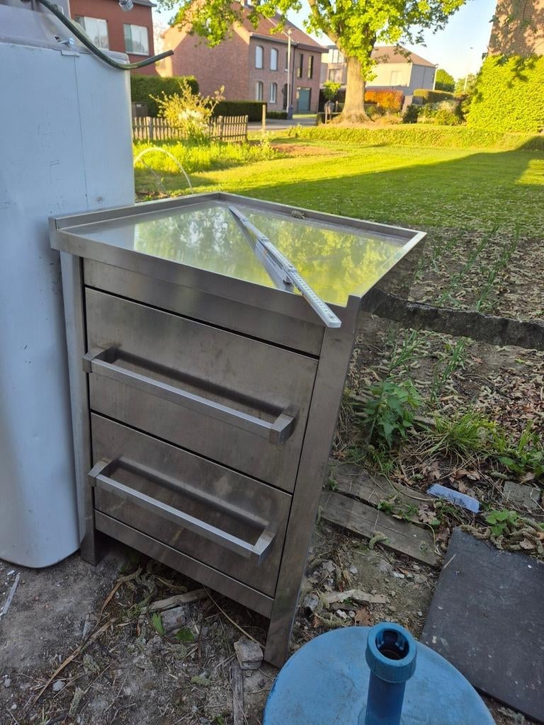 Inox werkblad met diepe laden professioneel, Ophalen