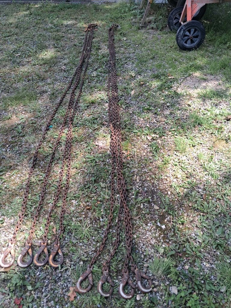 Kettingviersprong 8mm, Veiligheidshaak, 4,5 m, 4 inkorthaken, Doe-het-zelf en Bouw, Lieren en Takels, Ophalen, Gebruikt, Handmatig