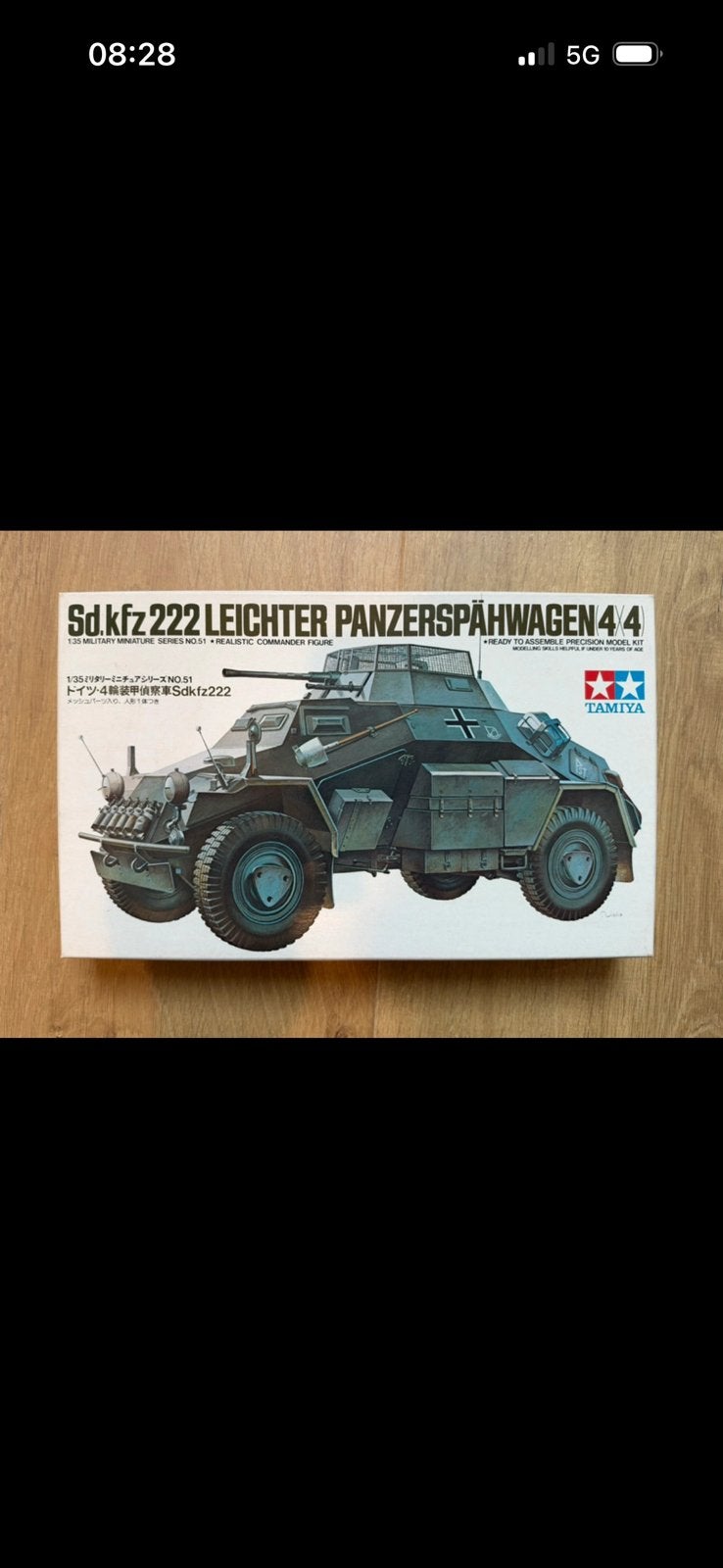 Sdkfz 222 leichter panzerspahwagen 1:35 tamiya, Hobby en Vrije tijd, Ophalen of Verzenden, Zo goed als nieuw, Tamiya