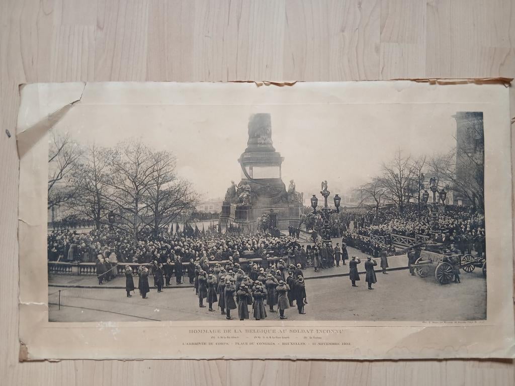 Prent hulde aan de onbekende soldaat 11/11/1922, Verzamelen, Ophalen of Verzenden, Prent