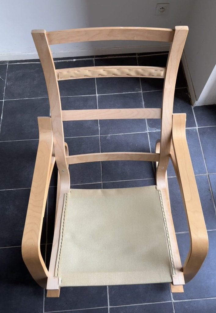 Fauteuil à bascule IKEA bois clair, 75 à 100 cm, Enlèvement, Utilisé, 50 à 75 cm