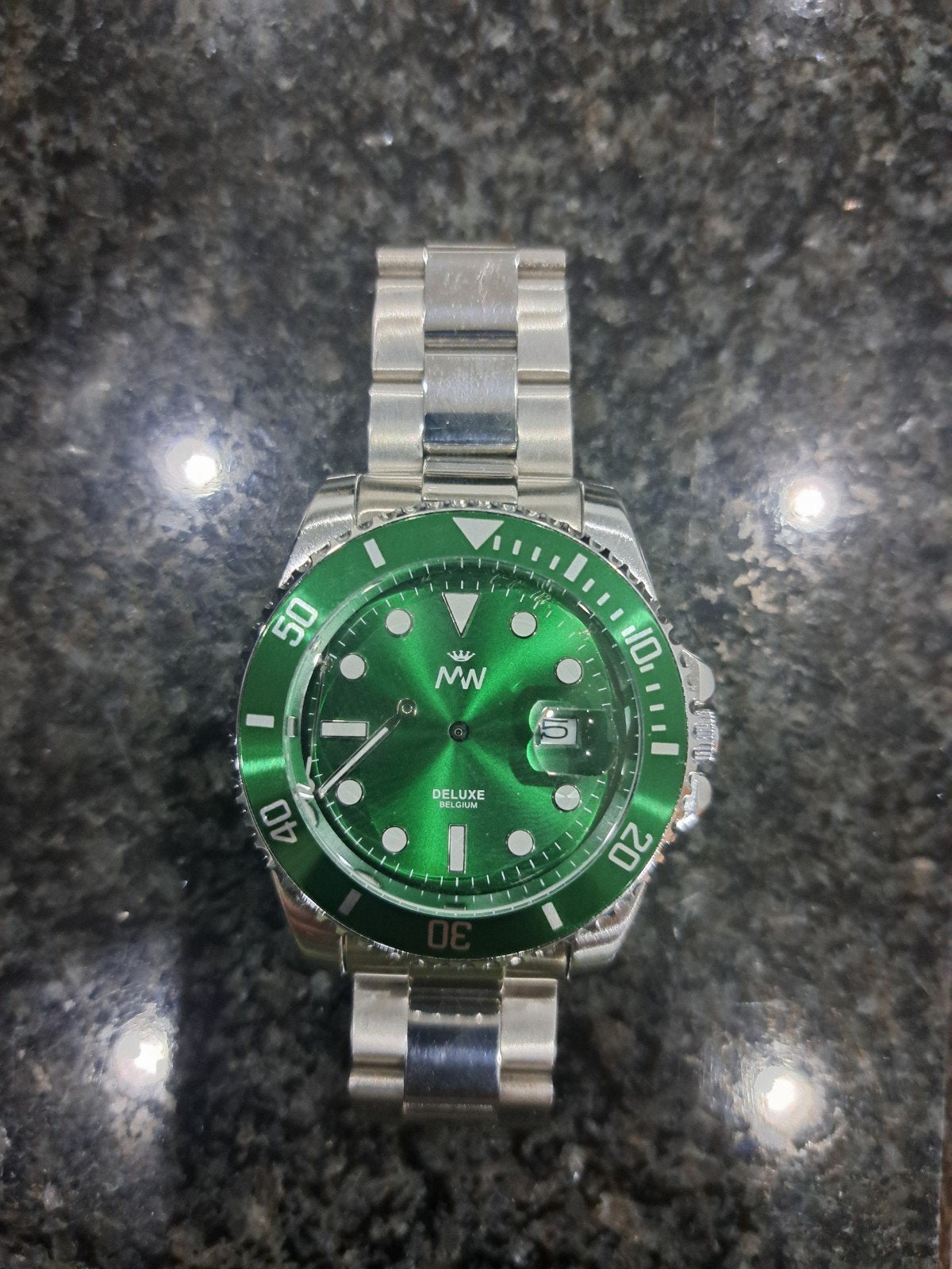 horloge Merk MW, Handtassen en Accessoires, Horloges | Dames, Staal, Gebruikt, Polshorloge, Zilver