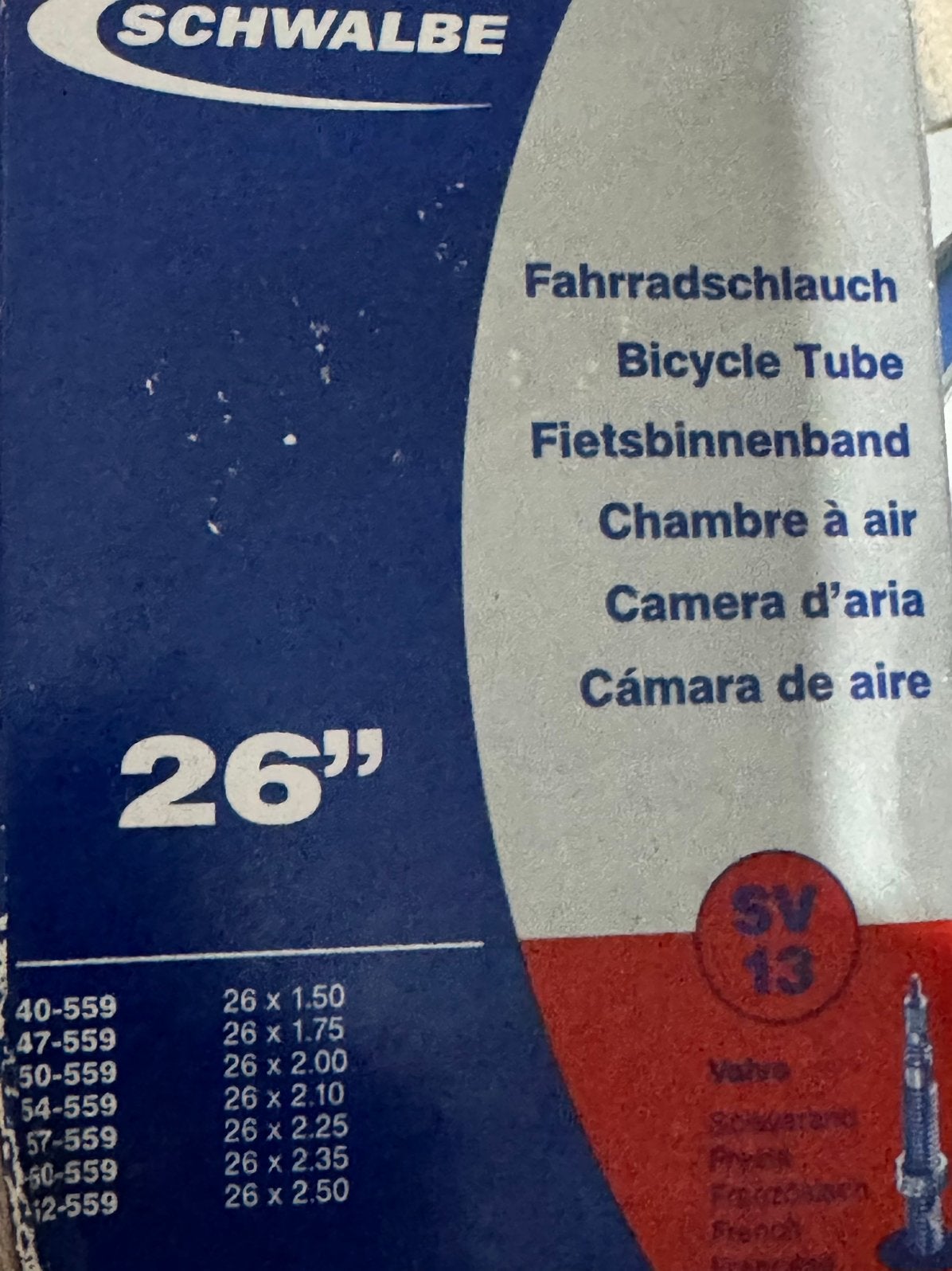 Luchtkamer 26" Schwalbe, Ophalen of Verzenden, Nieuw