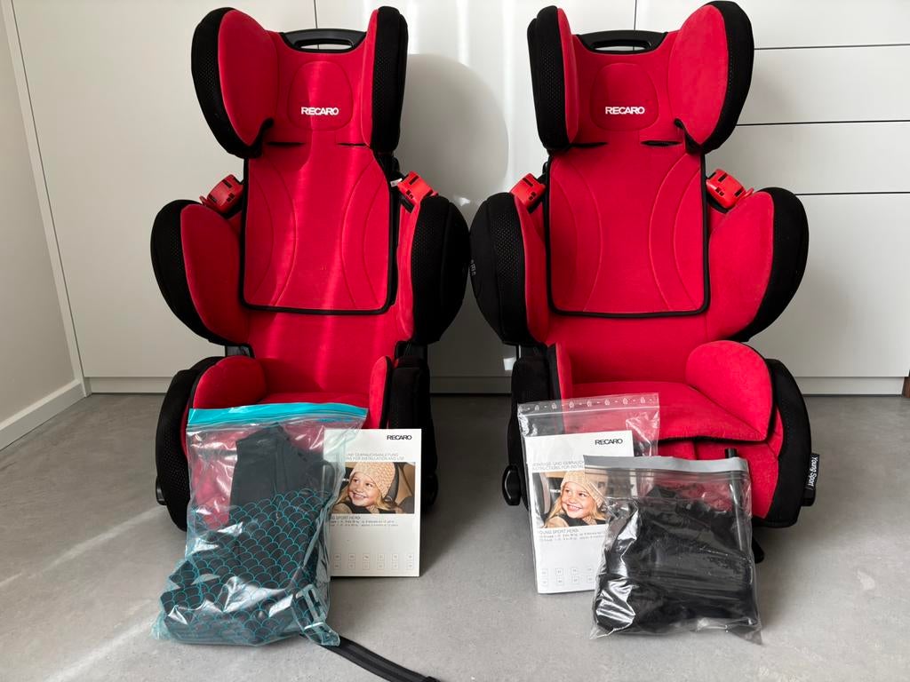 2 identieke Recaro Young Sport autostoelen, Kinderen en Baby's, Autostoeltjes, Gebruikt, Overige merken, Autogordel, Ophalen