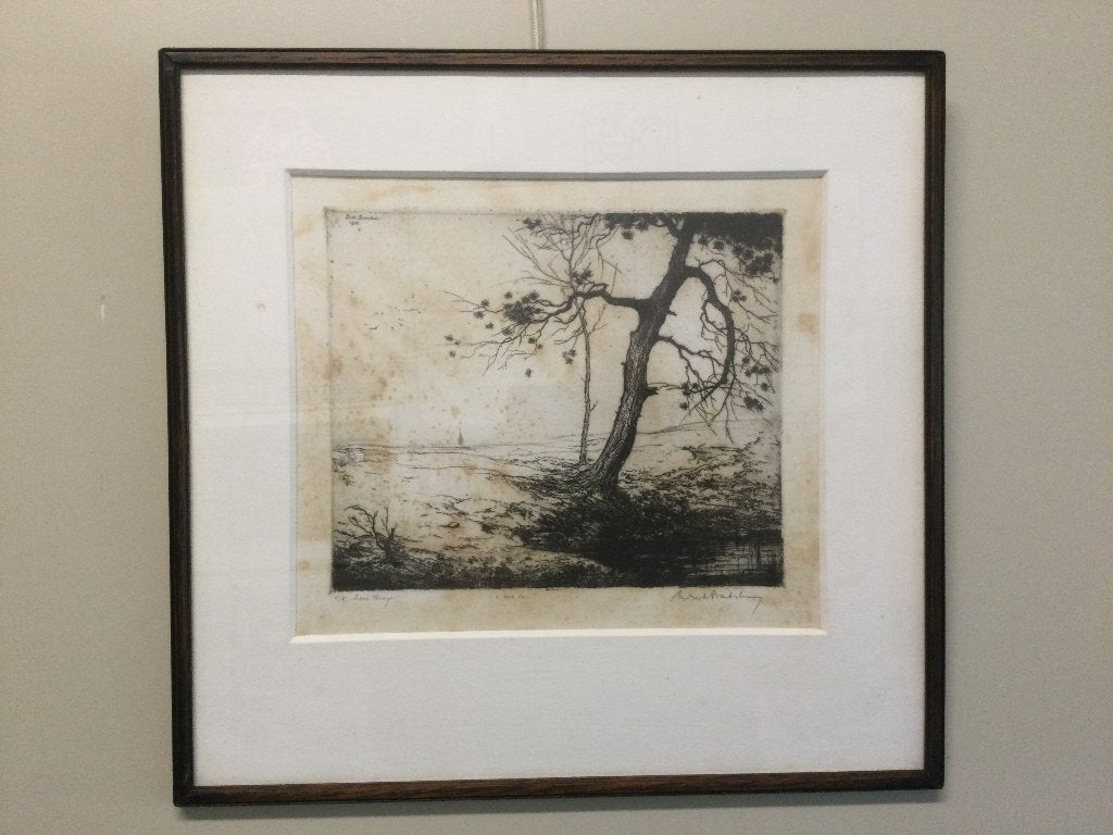 oude ets Het ven van Dirk Baksteen 1928 gesigneerd 4/5, 28 cm, Ets, 23 cm, Ophalen of Verzenden