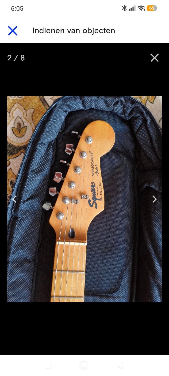 Stratocaster noire Squire by Fender 1994 fabriquée en Corée, Musique & Instruments, Instruments à corde | Guitares | Électriques