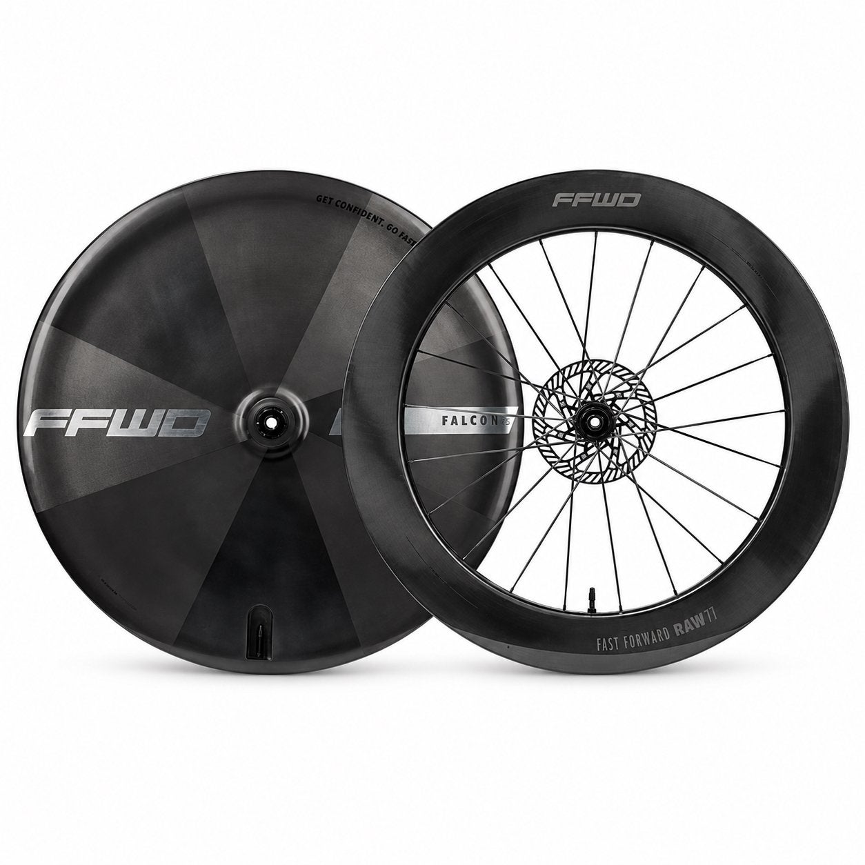 Paire de roues FFWD Falcon RS RAW 77 – état neuf, Neuf, Enlèvement ou Envoi, Tijdrit-/triatlonfiets, Carbone