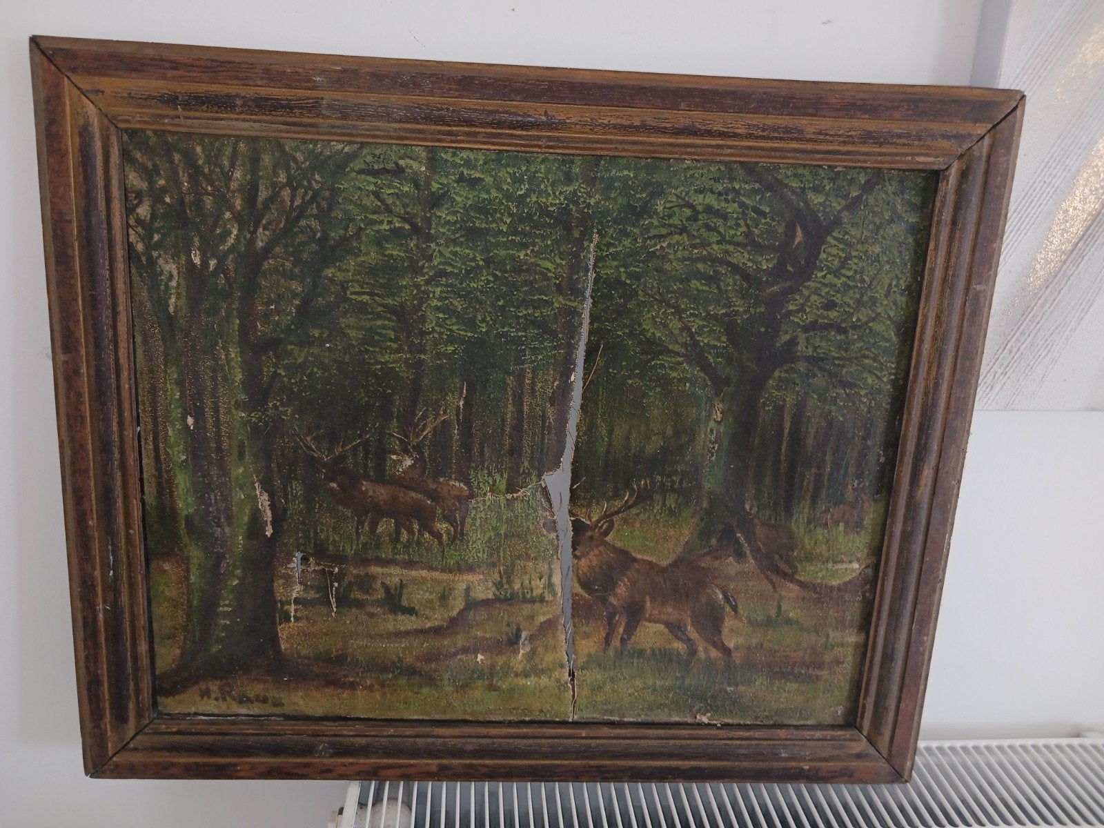 ancien tableau abîmé, Antiquités & Art, Enlèvement ou Envoi