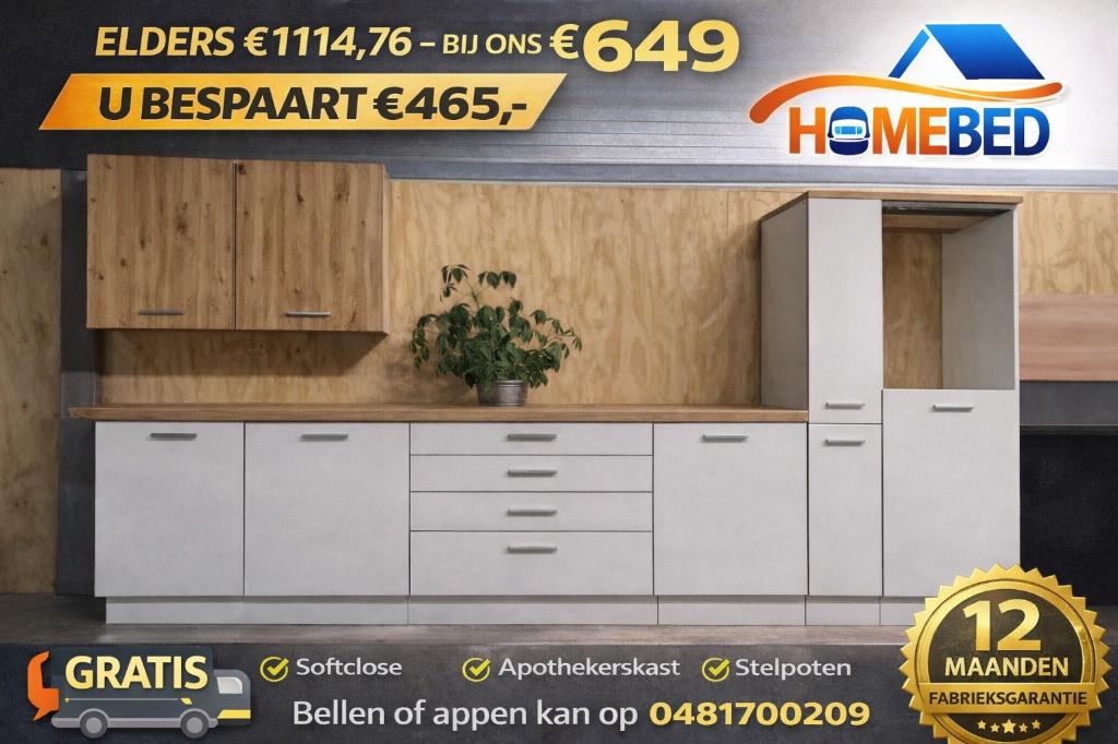 cuisine neuve blanche 280 cm livraison gratuite, Neuf, Enlèvement ou Envoi, Brillant ou Laqué, Cuisine à paroi simple