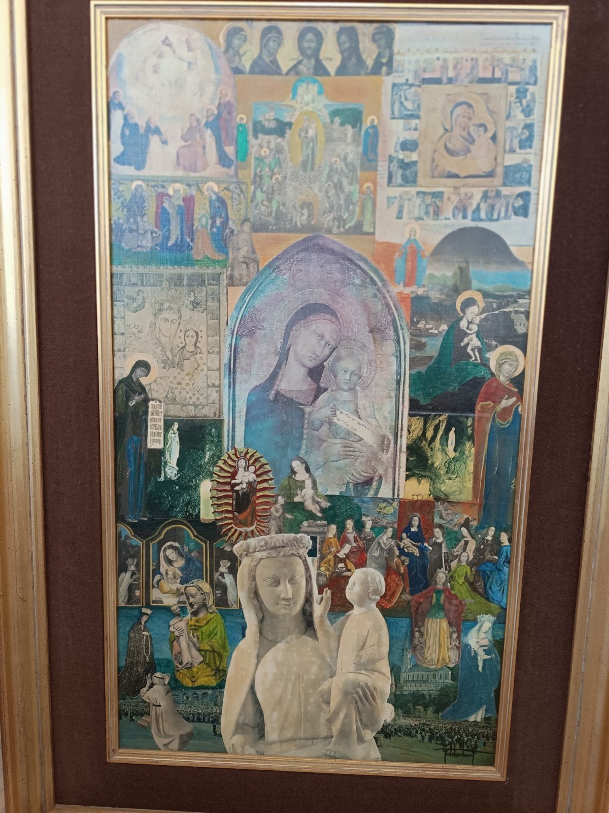 Collage religieux sur panneau avec des personnages bibliques, Antiquités & Art, Art | Peinture | Classique, Portrait ou Personnes