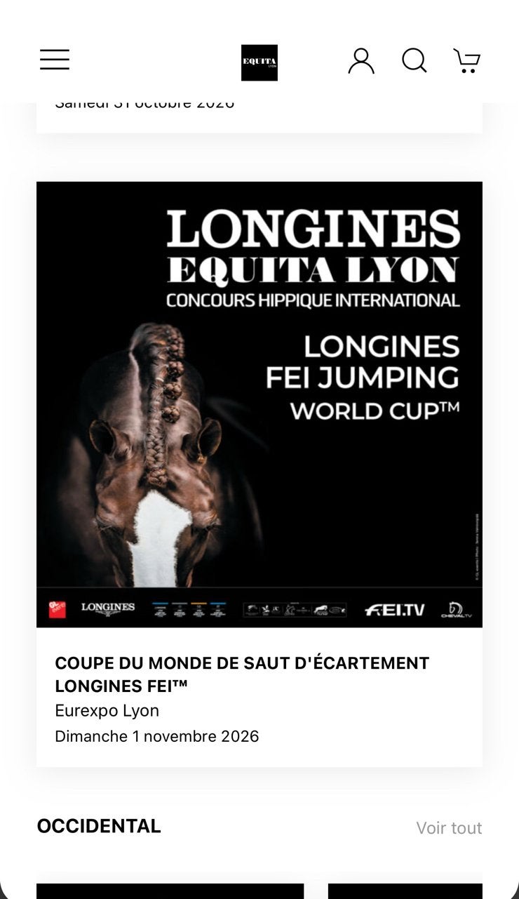 Equitalyon 2 Places 5jrs et concours (dimanche), Tickets & Billets, Concerts | Pop, Deux personnes, Octobre