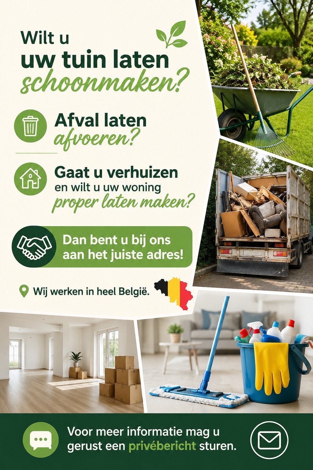 Betrouwbare hulp voor tuinonderhoud, schoonmaak en afvalverw, Tuin en Terras, Ophalen of Verzenden