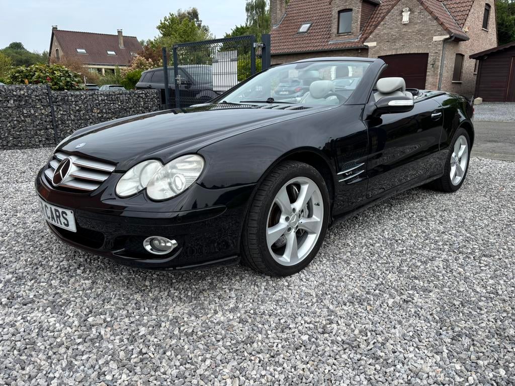 Mercedes SL600 V12, Auto's, Automaat, Beige, Cabriolet, Zwart