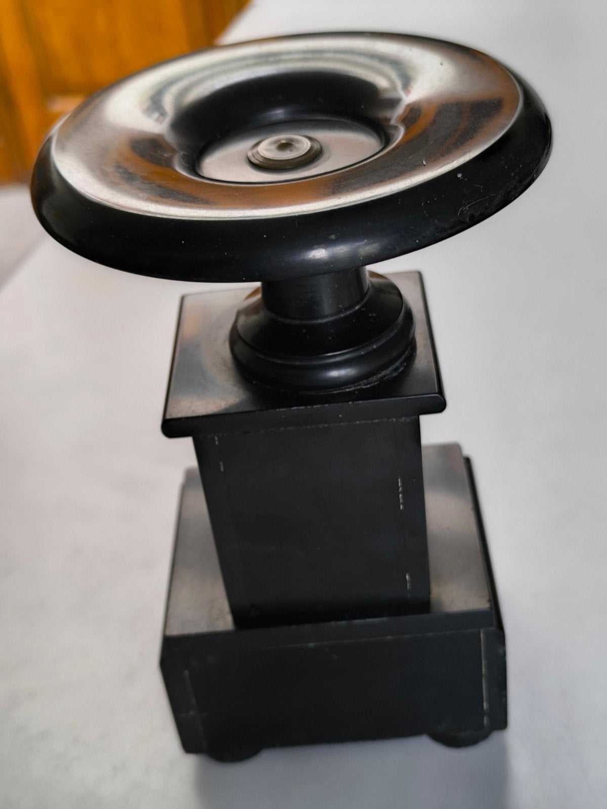 Antieke tazza (kandelaar) in zwart marmer, Antiek en Kunst, Ophalen of Verzenden