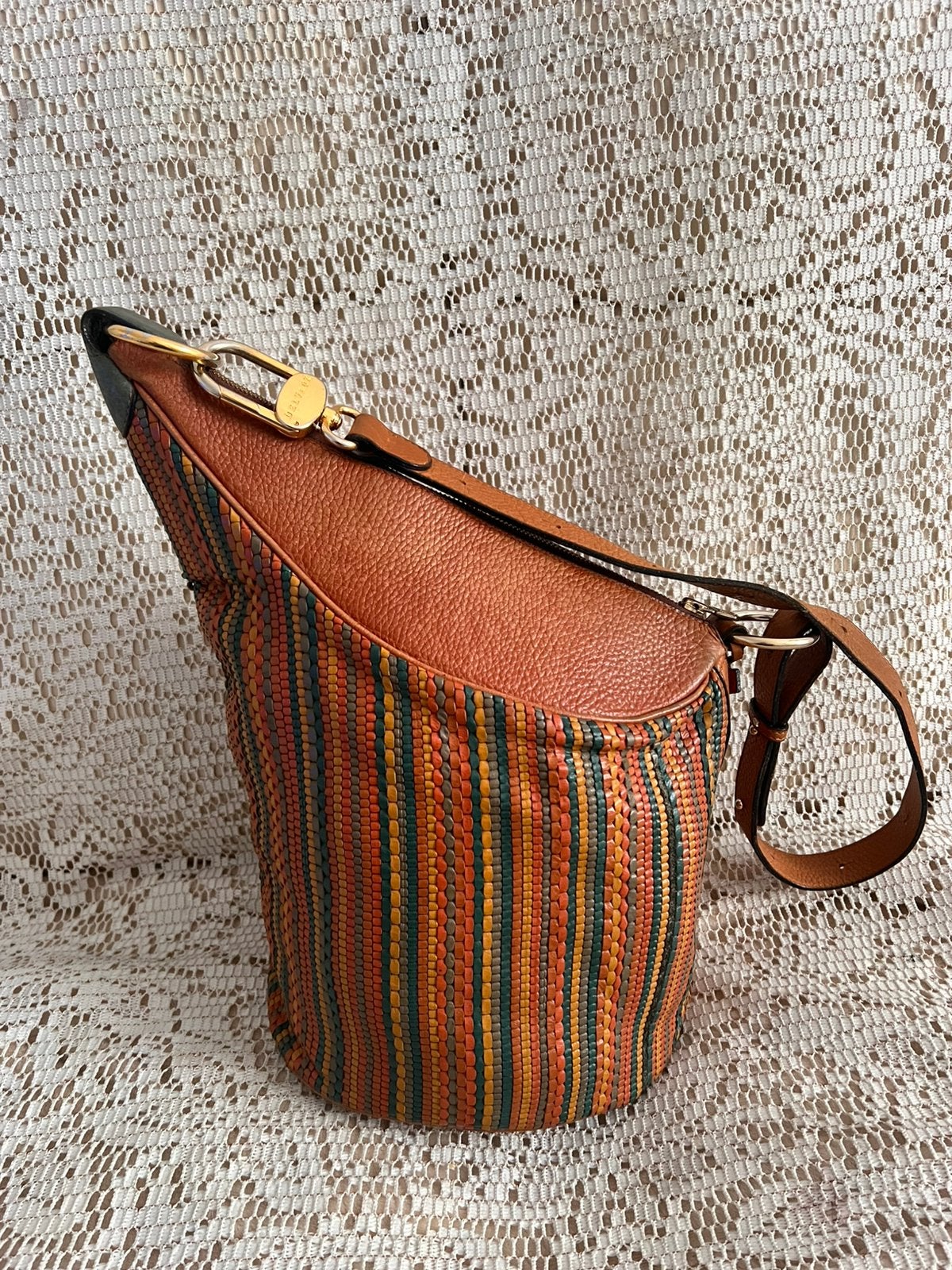 Sac DELVAUX cuir tressé multicolore, Enlèvement ou Envoi, Cuir