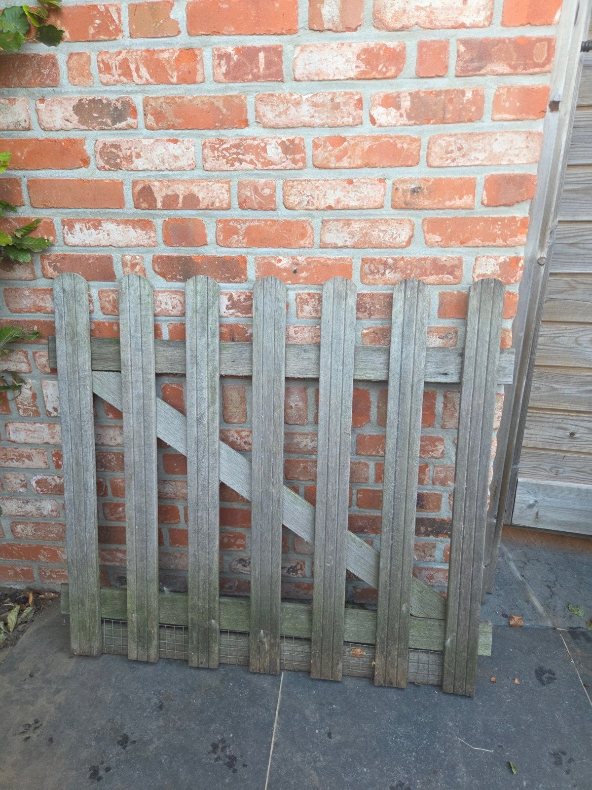 Tuinpoortje en 3x tuinhek keruing hardhout 80cm hoog, Ophalen, Hout, Tuinhek, Met poort