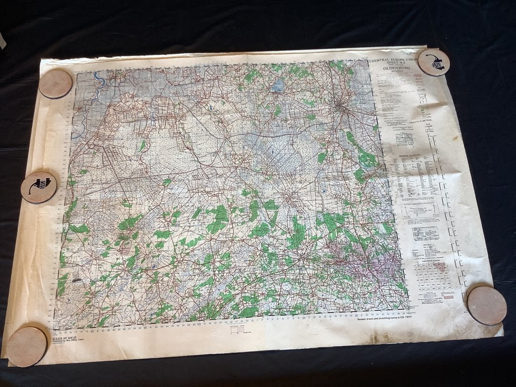 Carte G.S.G.S by war office 1944 US OLDENBURG ww2 OP Howard, Enlèvement