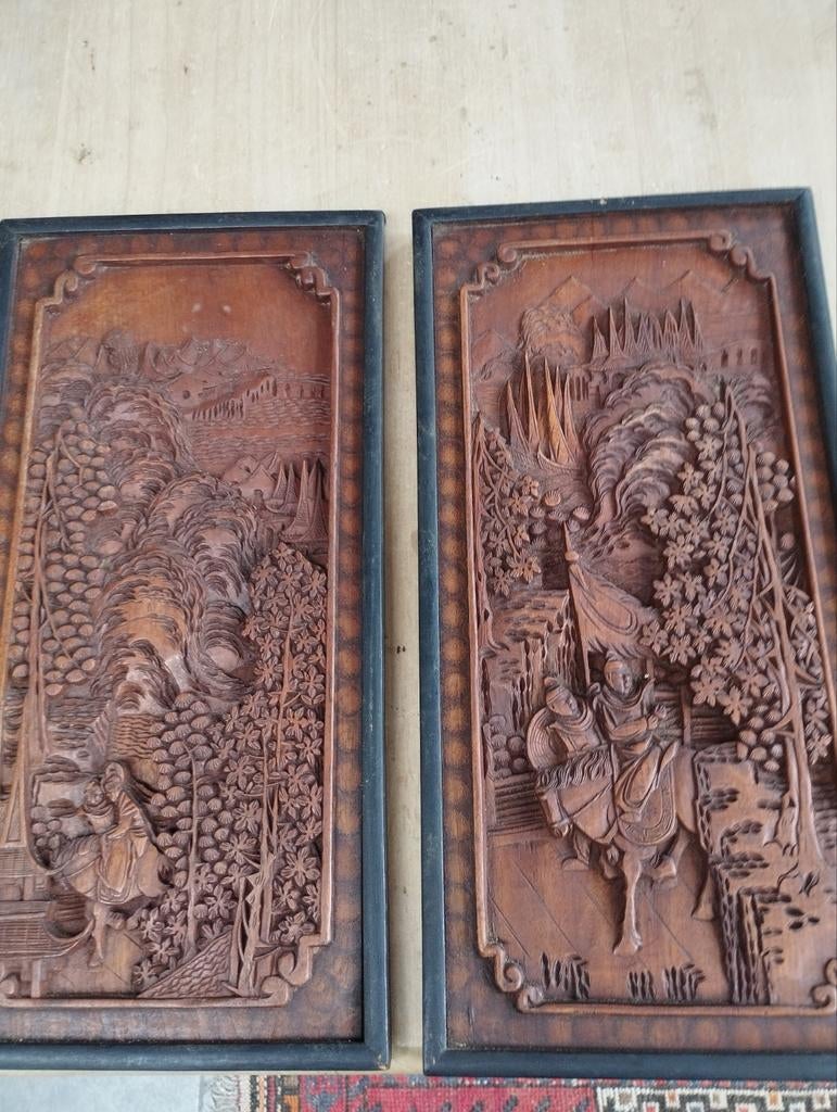 2 chinese houten kaders, Antiek en Kunst, Ophalen of Verzenden