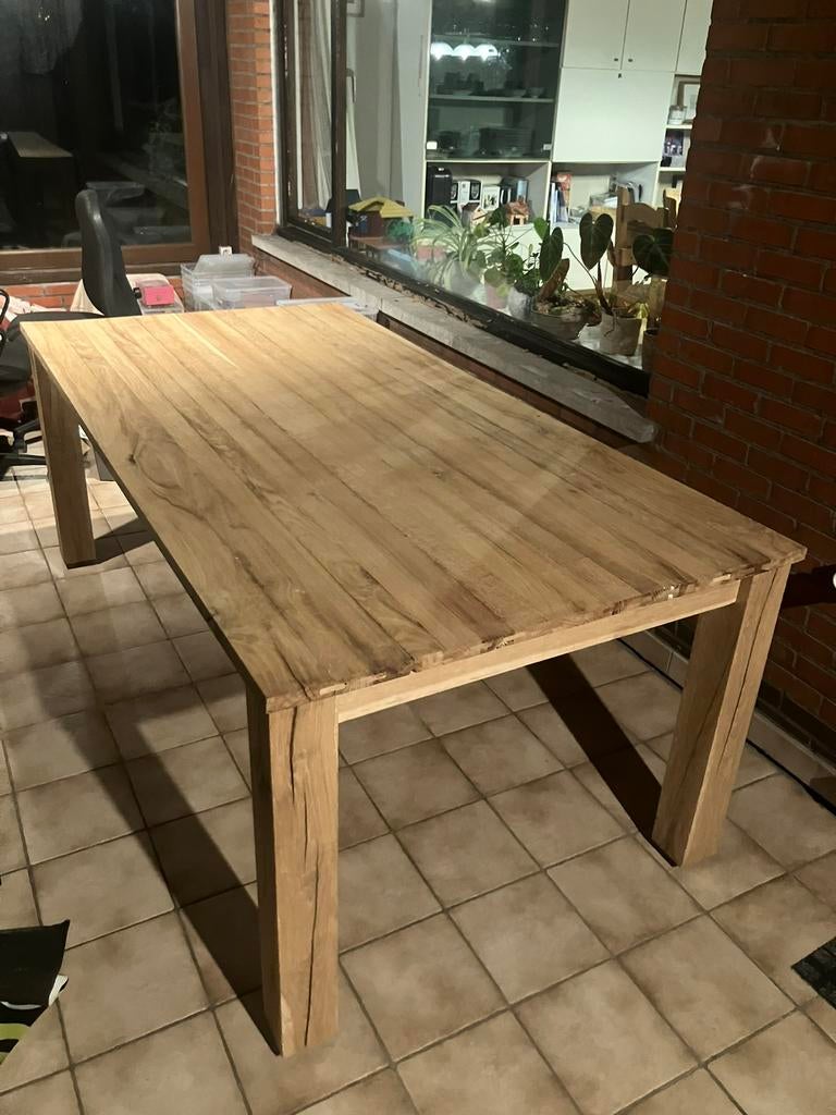 Eikentafel 2m x 1m | 75 hoog, Ophalen, Eikenhout, Zo goed als nieuw, Vijf personen of meer