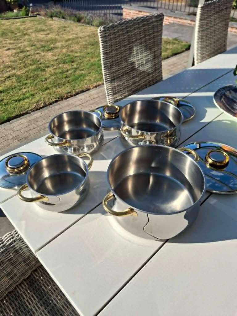 Set marmite Demeyere + poêle, Maison & Meubles, Inox, Demeyere, Comme neuf, Enlèvement