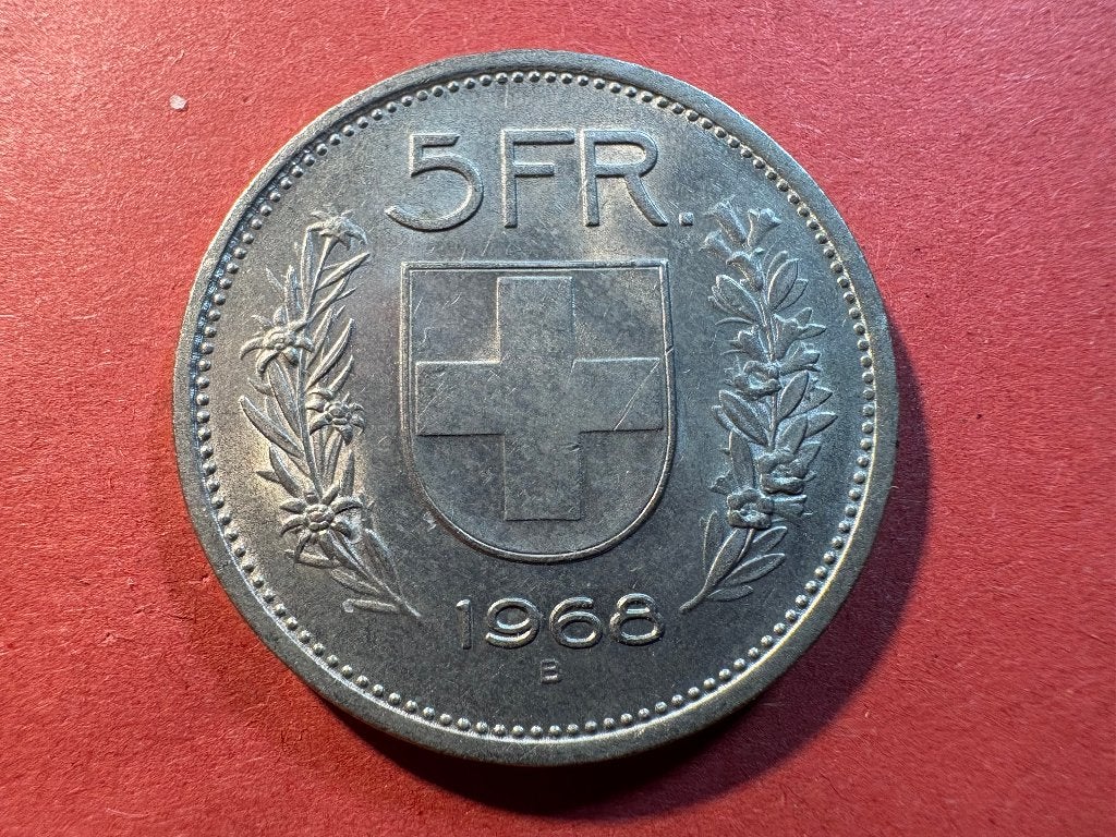 Suisse - 5 Franc 1968B (#293#), Enlèvement ou Envoi, Autres pays, Monnaie en vrac