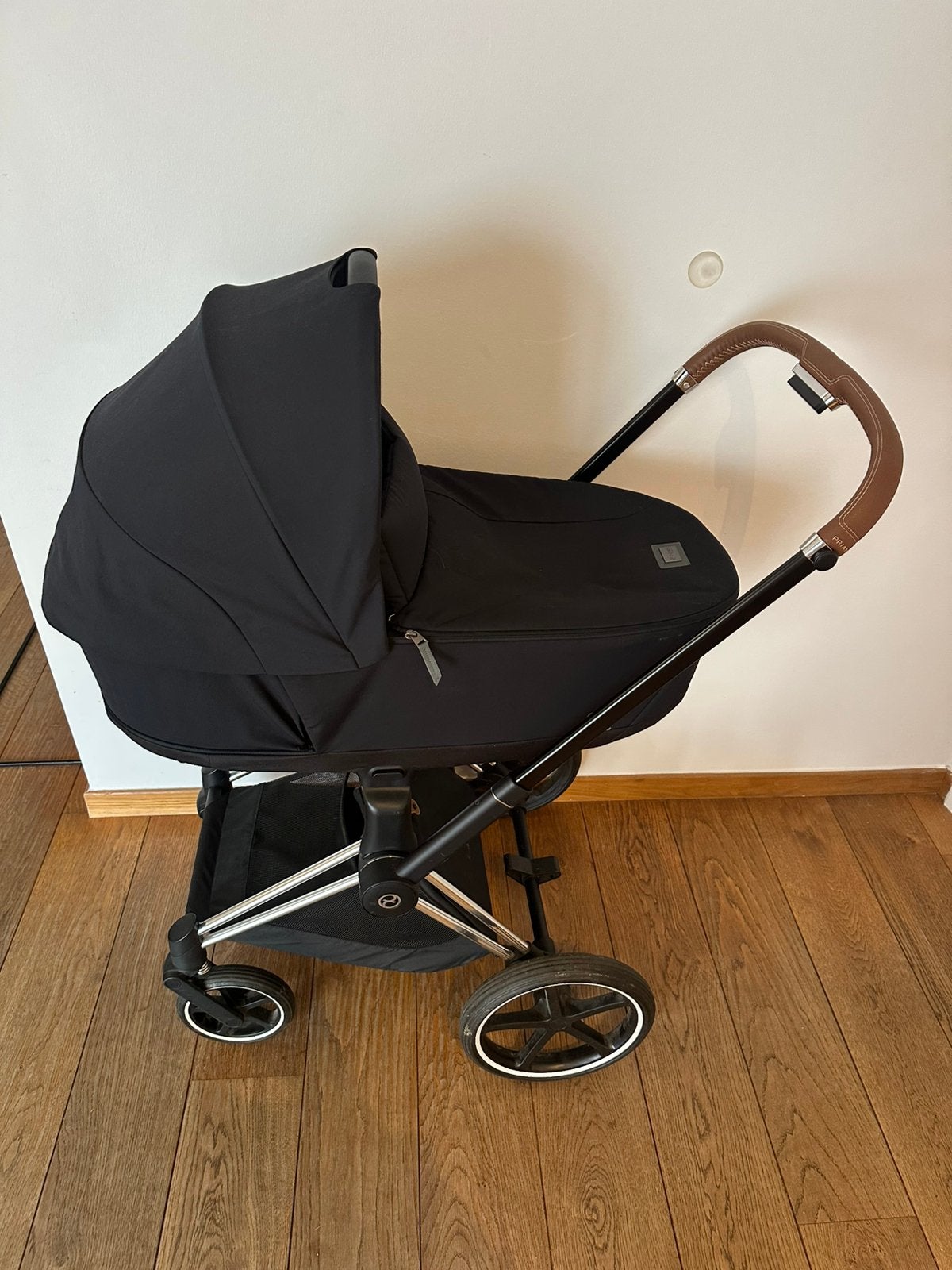 Cybex Priam Platinum kinderwagen – reiswieg & zitje, Ophalen, Zo goed als nieuw, Overige merken, Regenhoes