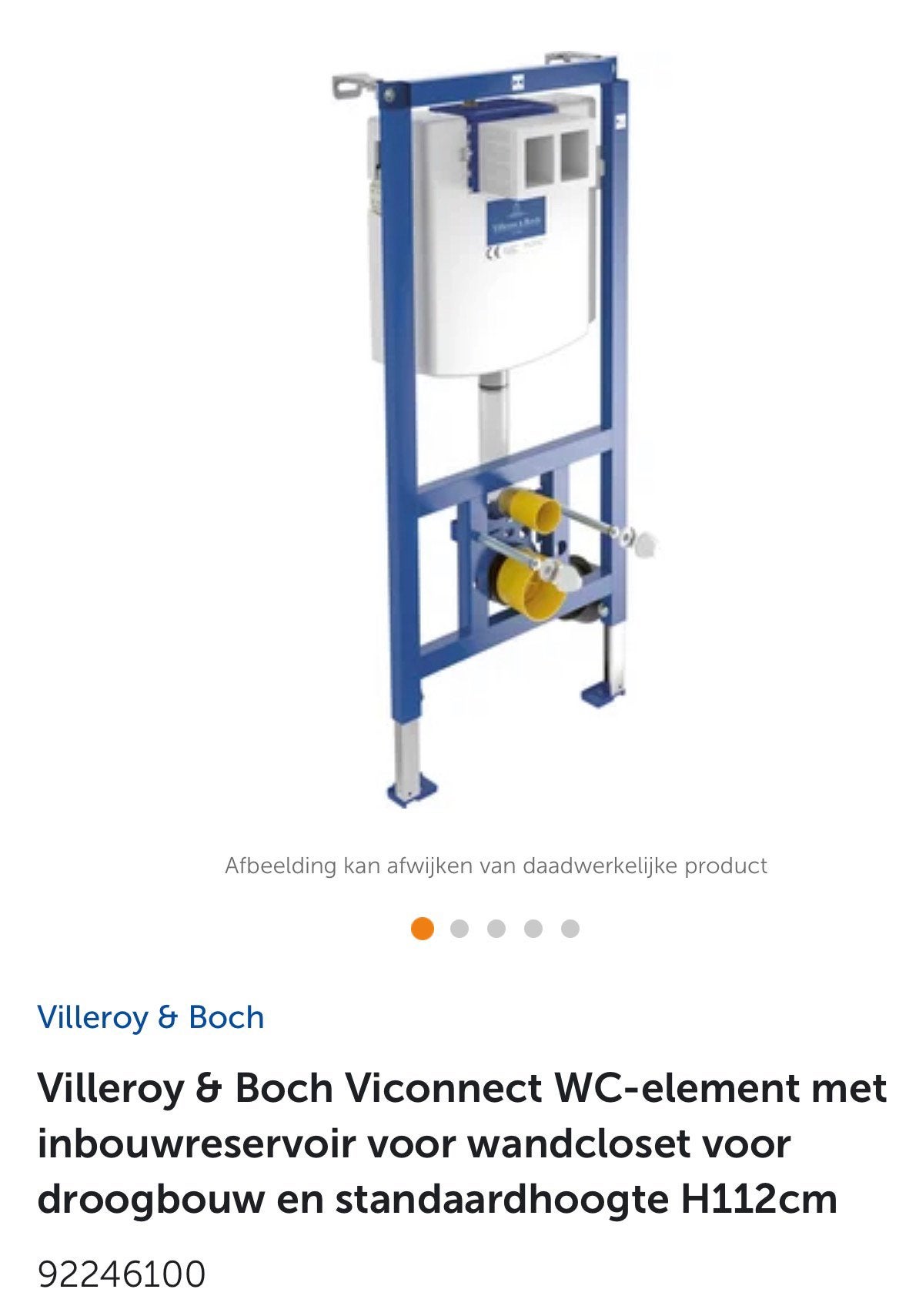 Villeroy&Boch Architectura hangtoilet + inbouwreservoir, Bricolage & Construction, Sanitaire, Enlèvement, Neuf