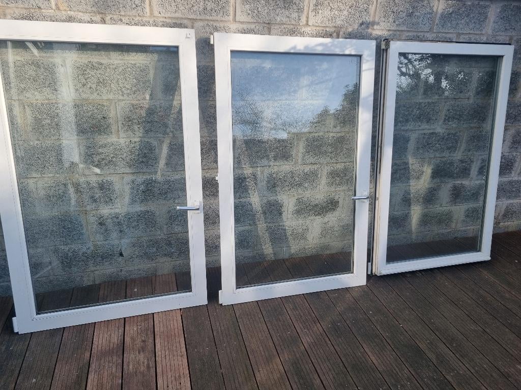 PVC-kozijnen met dubbele beglazing, Ophalen, Gevelraam of Ruit, Gebruikt, 80 tot 120 cm