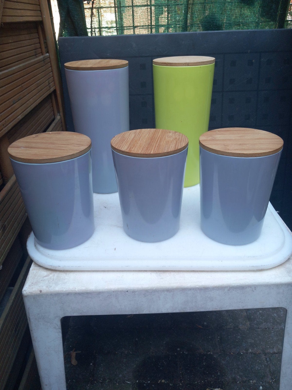 Bamboo voorraadpotten samen 10€, Ophalen