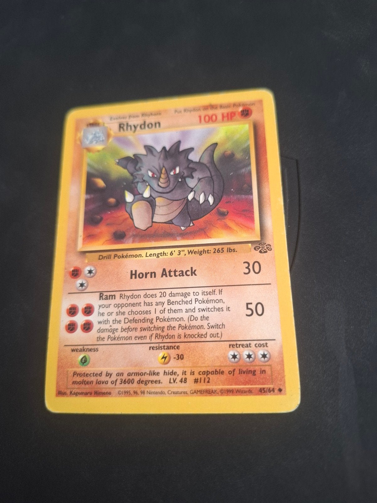 Pokémon Kaart Rhydon 100 HP - Oude editie, Ophalen of Verzenden