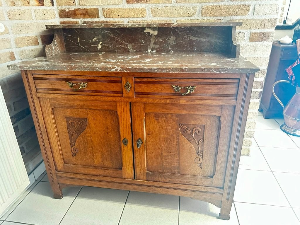 Kast met marmer blad, Ophalen, Overige materialen, Gebruikt, 100 tot 150 cm