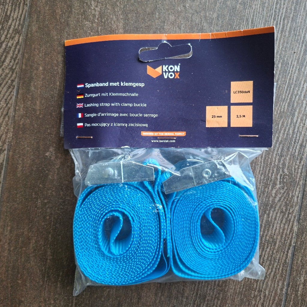 Sangle d'arrimage Konvox avec boucle 25 mm x 2,5 m, Enlèvement ou Envoi, Neuf