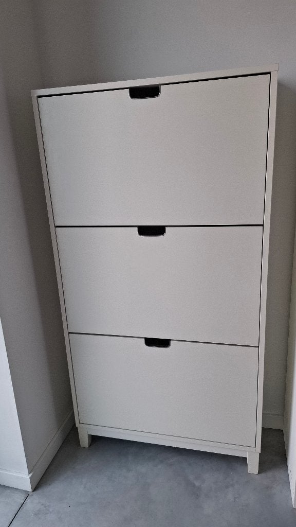STÄLL Schoenenkast 3 vakken, wit, Ophalen, Gebruikt
