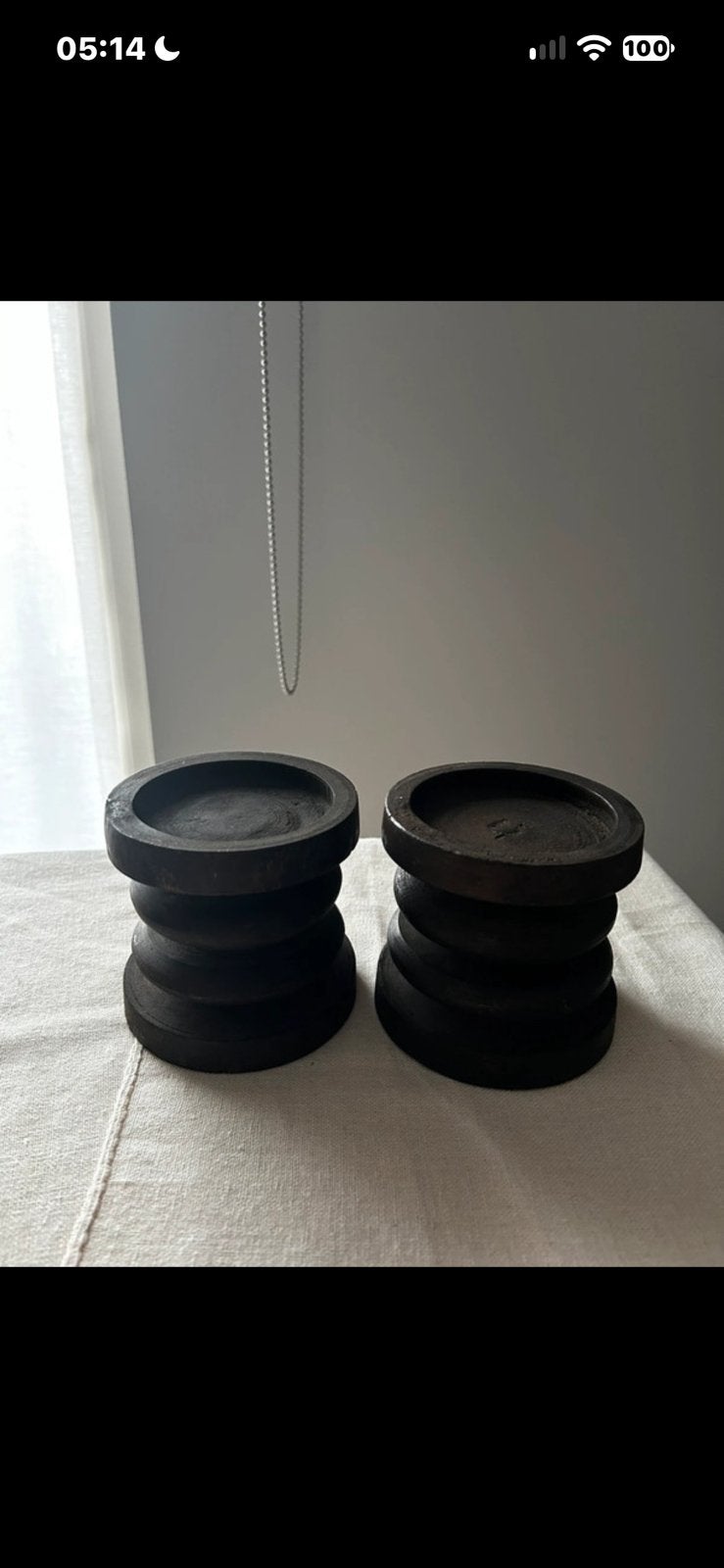 Set houten kandelaars - Vaste prijs, Ophalen of Verzenden, Zo goed als nieuw