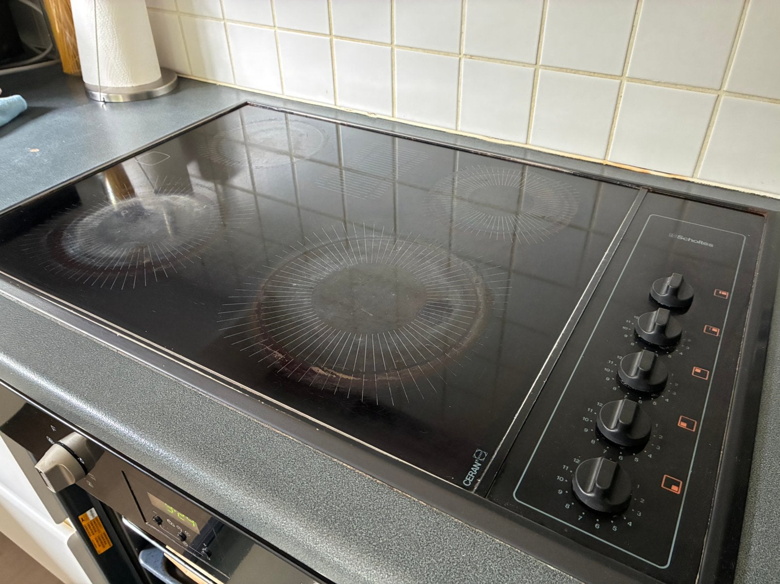 Perfect werkende kookplaat Scholtes 90 cm, Ophalen, Gebruikt, Inbouw, 4 kookzones