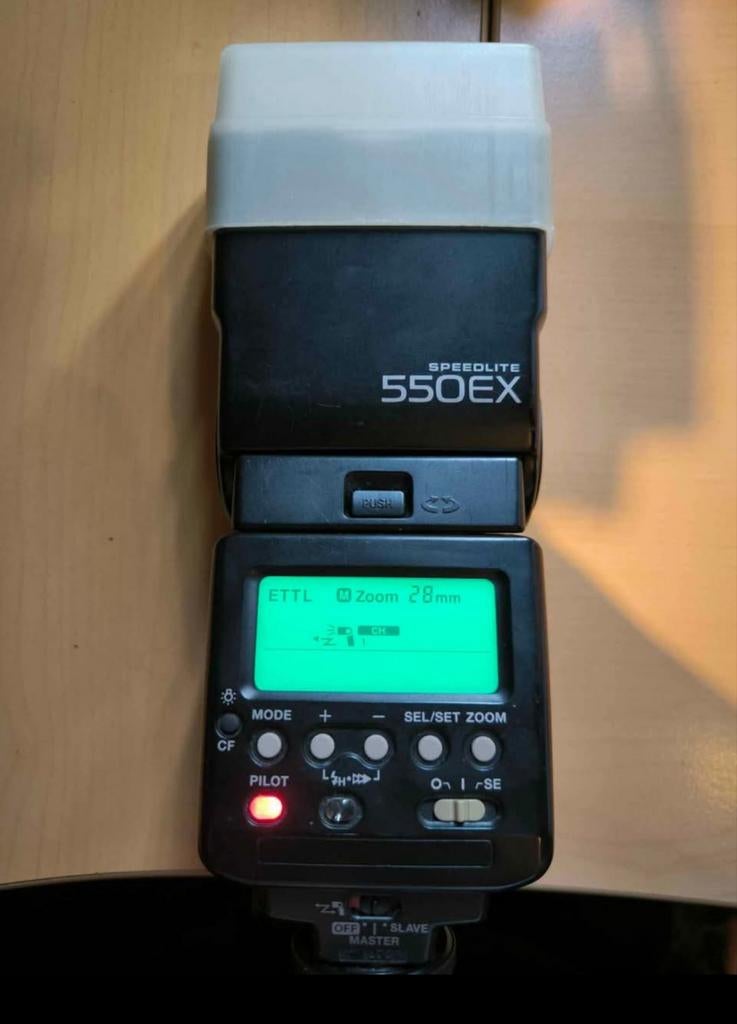 Canon Speedlite 550EX, TV, Hi-fi & Vidéo, Photo | Flash, Enlèvement ou Envoi, Comme neuf, Canon, Inclinable