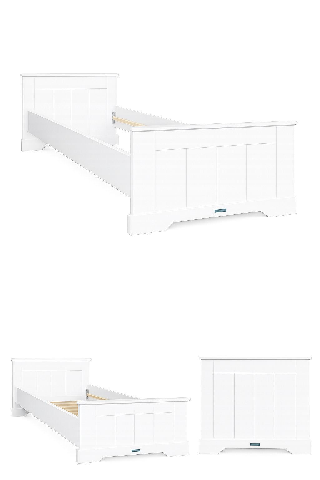 Lit 1 personne Bopita Narbonne blanc – 90x200 cm, 90 cm, Enlèvement, 200 cm, Une personne