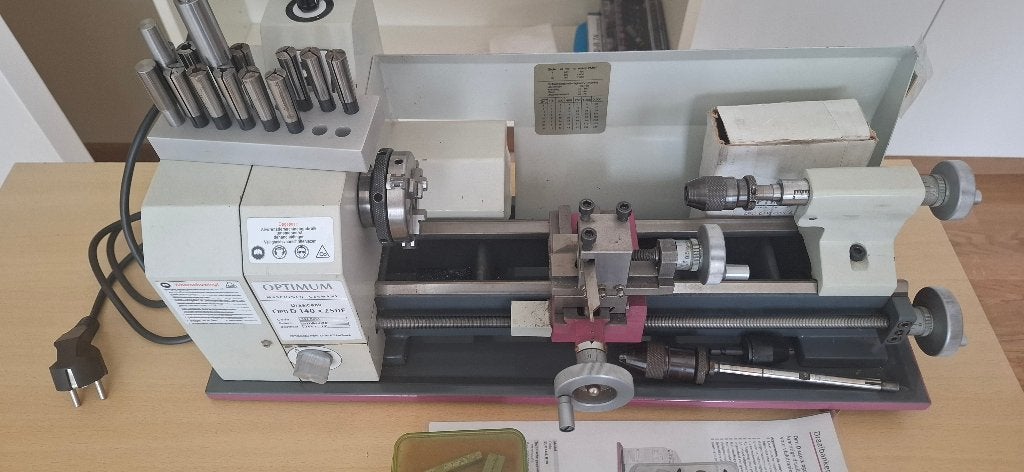 Hobby draaibank OPTI D140 x 250 Vario, Bricolage & Construction, Tours, Enlèvement, Comme neuf, Tour à métaux, Moins de 500 mm