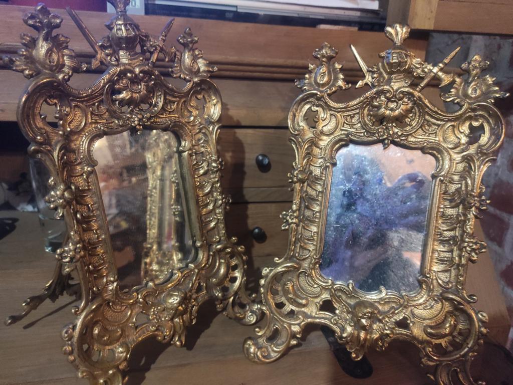 2 antieke spiegels victoriaanse Stijl, Antiek en Kunst, Ophalen