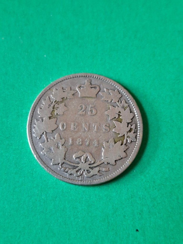 1874 H Canada 25 cents en argent Victoria, Envoi, Amérique du Nord, Monnaie en vrac, Argent