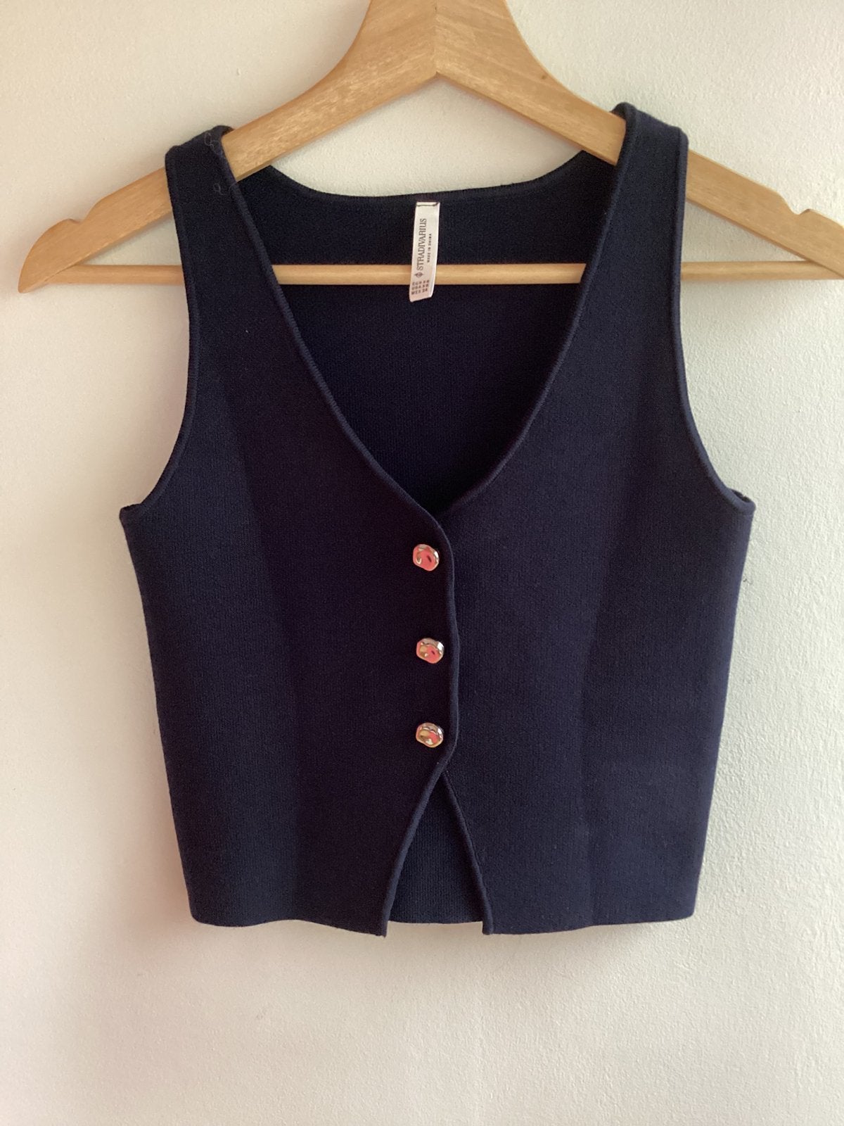 Gilet Stradivarius xs, Blauw, Nieuw, Ophalen of Verzenden, Zonder mouw