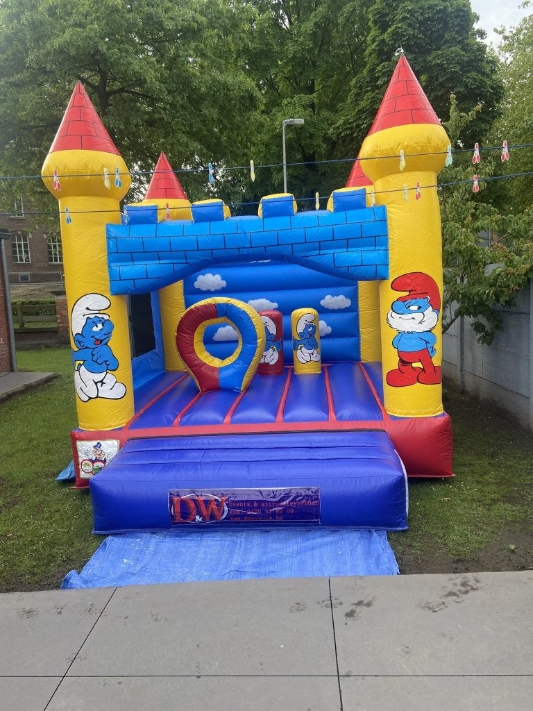Springkasteel Smurf actie 2 dagen prijs 1 dag!!!, Enlèvement, Comme neuf
