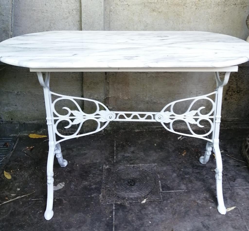 vintage bistro tafel marmer blad, Ophalen