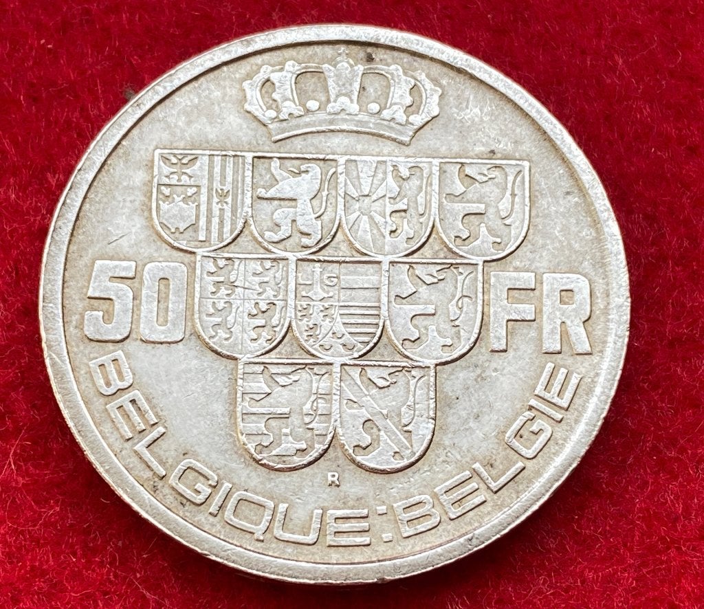 Muntencollectie - Zilveren munt 50 Belgische frank 1939, Ophalen of Verzenden, Zilver