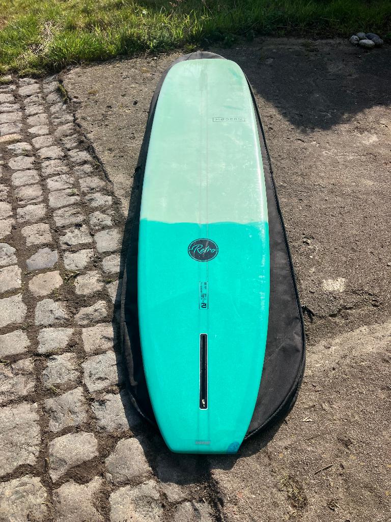 Modern retro longboard 9.6, Watersport en Boten, Golfsurfen, Ophalen, Gebruikt, Longboard, Met draagtas