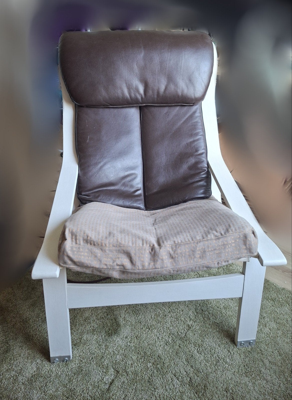 Gratis loungestoel, Huis en Inrichting, Ophalen, Gebruikt, Wit, Leer