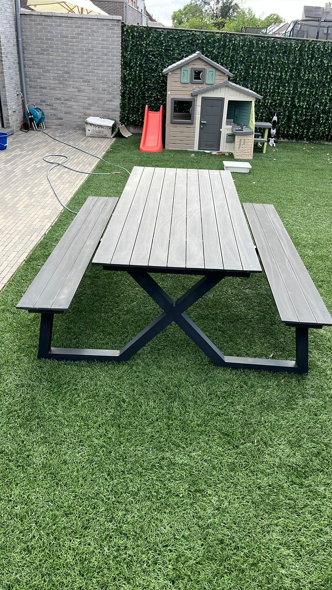 Aluminium picknicktafel, Tuin en Terras, Ophalen, Gebruikt, Rechthoekig, Aluminium