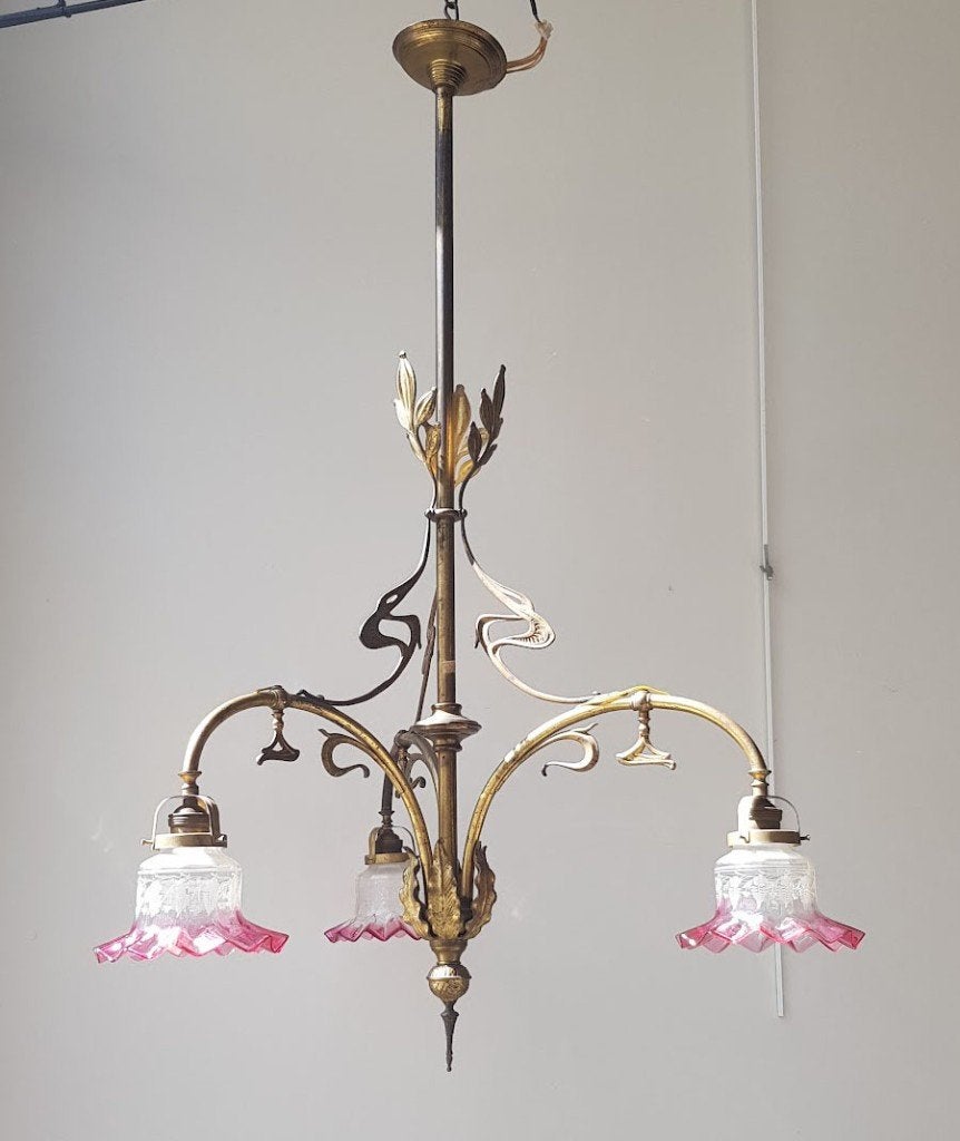 Lustre Art Nouveau., Enlèvement ou Envoi