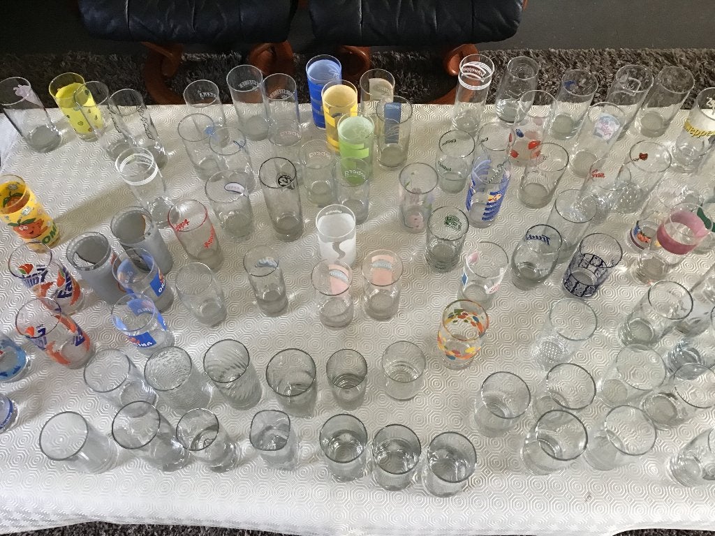 24 setjes limo glazen aan 0,50 euro per glas, Ophalen of Verzenden, Zo goed als nieuw